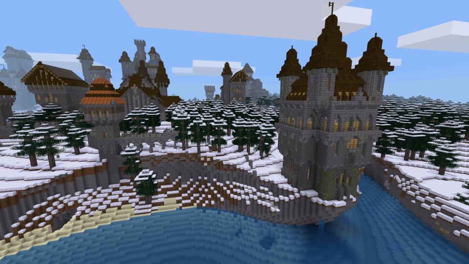 A castle in Minetest Game, the default game